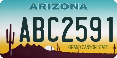 AZ license plate ABC2591