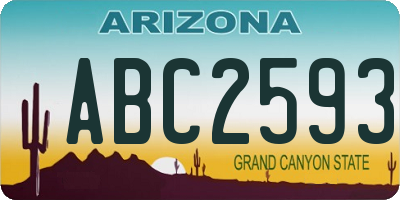 AZ license plate ABC2593