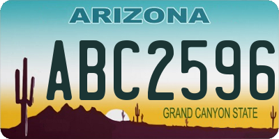 AZ license plate ABC2596