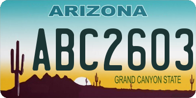 AZ license plate ABC2603