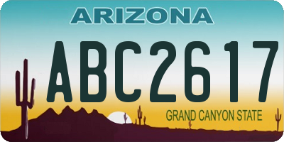 AZ license plate ABC2617