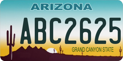 AZ license plate ABC2625
