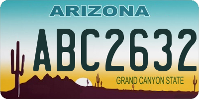 AZ license plate ABC2632
