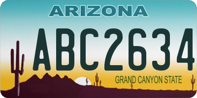 AZ license plate ABC2634
