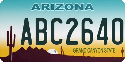 AZ license plate ABC2640