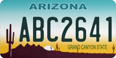 AZ license plate ABC2641