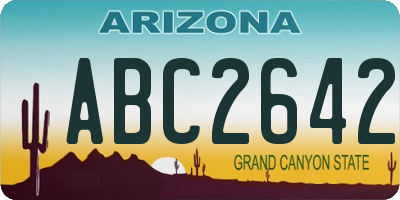 AZ license plate ABC2642