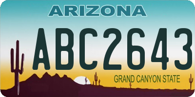 AZ license plate ABC2643