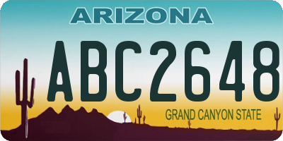 AZ license plate ABC2648