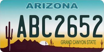 AZ license plate ABC2652