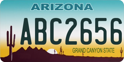 AZ license plate ABC2656