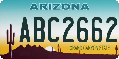 AZ license plate ABC2662