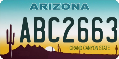 AZ license plate ABC2663
