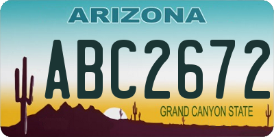 AZ license plate ABC2672