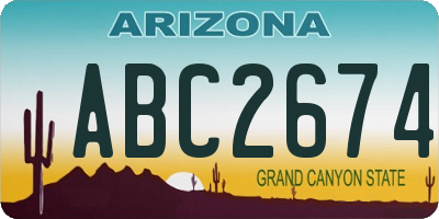 AZ license plate ABC2674