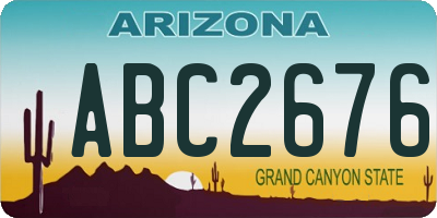 AZ license plate ABC2676