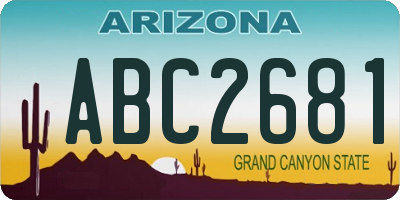 AZ license plate ABC2681