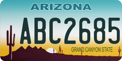 AZ license plate ABC2685