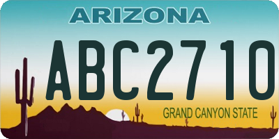 AZ license plate ABC2710