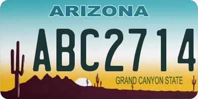AZ license plate ABC2714