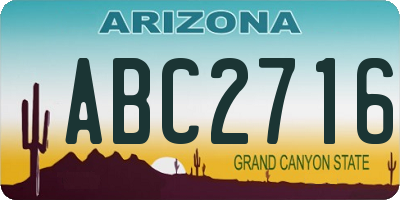 AZ license plate ABC2716