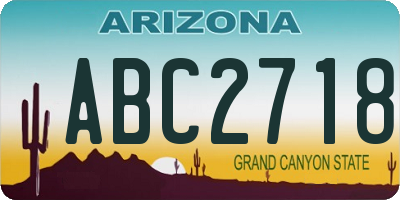 AZ license plate ABC2718