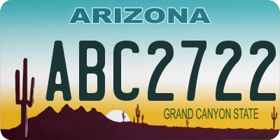 AZ license plate ABC2722