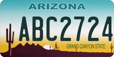AZ license plate ABC2724