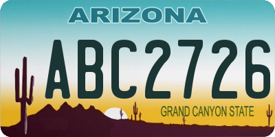 AZ license plate ABC2726