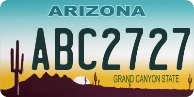 AZ license plate ABC2727