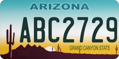 AZ license plate ABC2729