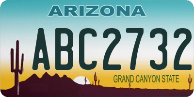 AZ license plate ABC2732