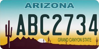 AZ license plate ABC2734