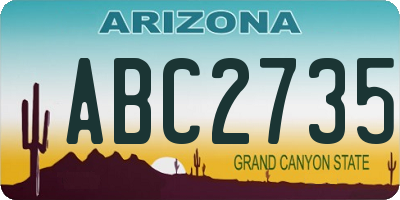 AZ license plate ABC2735