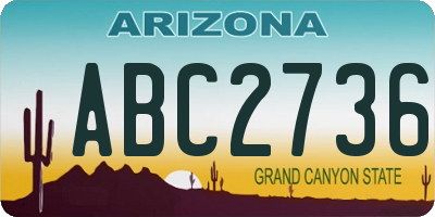 AZ license plate ABC2736
