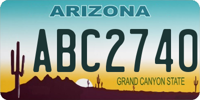 AZ license plate ABC2740
