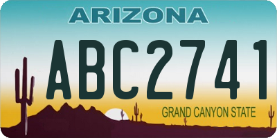 AZ license plate ABC2741