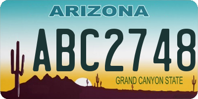 AZ license plate ABC2748