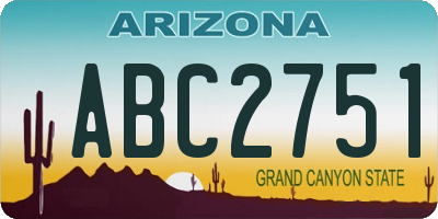 AZ license plate ABC2751