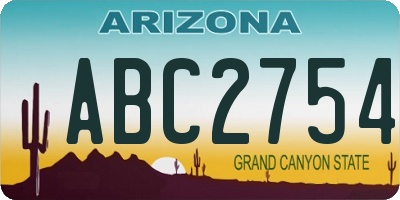 AZ license plate ABC2754