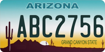 AZ license plate ABC2756