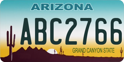 AZ license plate ABC2766