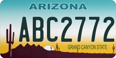 AZ license plate ABC2772