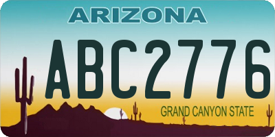 AZ license plate ABC2776
