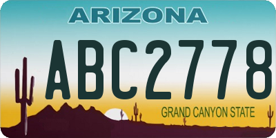 AZ license plate ABC2778