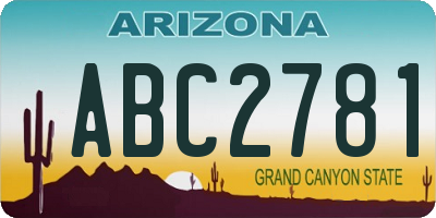 AZ license plate ABC2781