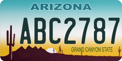 AZ license plate ABC2787