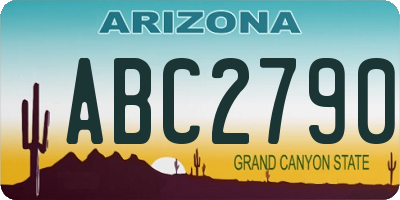 AZ license plate ABC2790