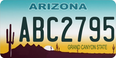AZ license plate ABC2795