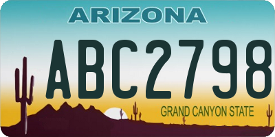 AZ license plate ABC2798